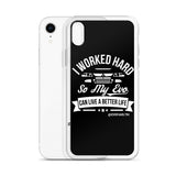 I WORKED HARD IPHONE CASE