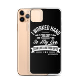 I WORKED HARD IPHONE CASE